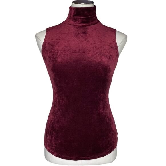 Theory Mock-Neck Sleeveless Slim Velour Knit Tank size Small - Picture 2 of 7